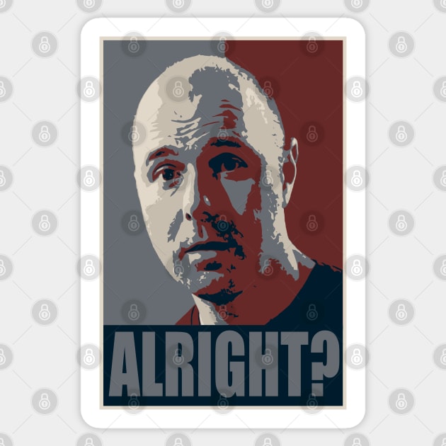 Karl Pilkington Alright? Sticker by kurticide